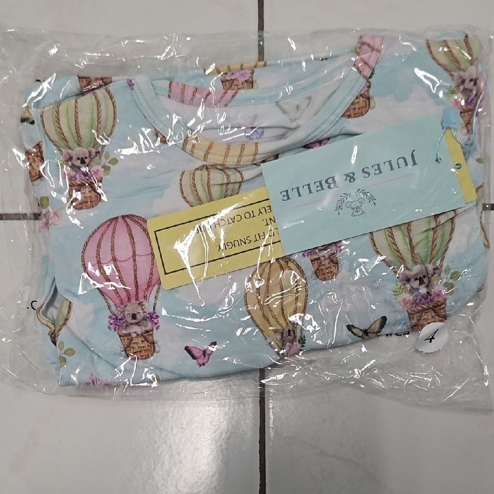 Jules and Belle hot air balloon pajamas 4t